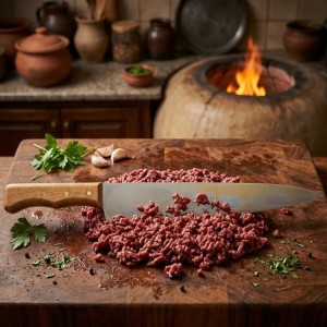 چاقو قصابی بلند دسته چوب 17.5 سانت(2933)
