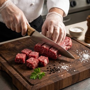 چاقو قصابی بلند دسته چوب 26 سانت(کد3539)