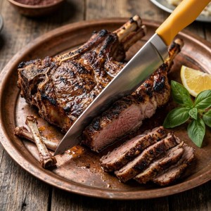 چاقو قصابی بلند دسته چوب 37.5 سانت(کد3032)