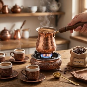 جزوه قهوه ترک 2 کاپ مسی ( قهوه جوش )