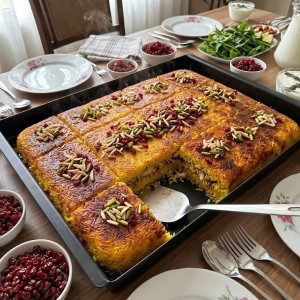 سینی ته چین برنج مشکی  40×60 سانتی‌متر(کد 867)