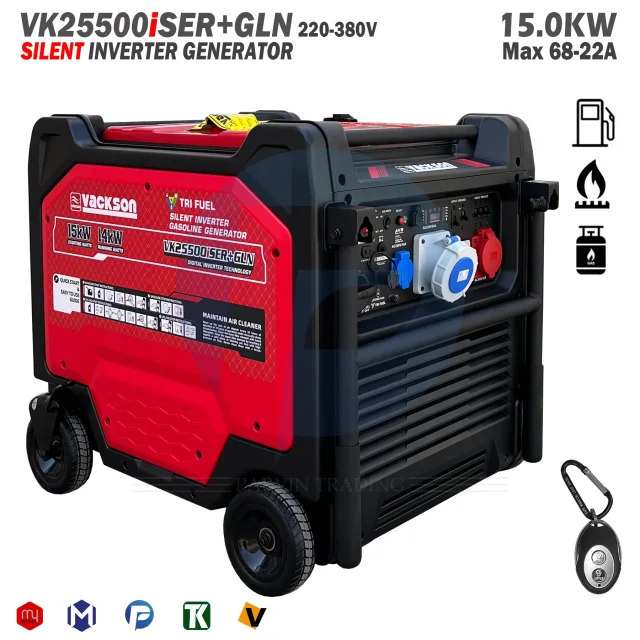 موتور برق سه گانه سوز واکسون 15 کیلووات مدل VK25500iSER+GLN سایلنت