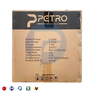موتور برق بنزینی پترو 3.5 کیلووات مدل PT 4500 GE استارتی