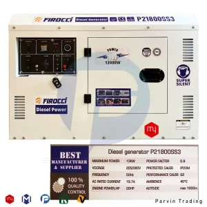 دیزل ژنراتور فیروچی 16 کاوا سایلنت مدل P21800SS3 (تکفاز و سه فاز)
