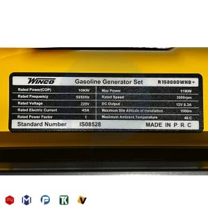 موتور برق بنزینی وینکو 11 کیلووات مدل R15800DWHB