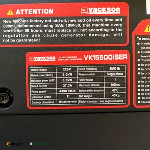 موتور برق سه گانه سوز واکسون سایلنت 6.5 کیلووات مدل VK15500iSER+GLN