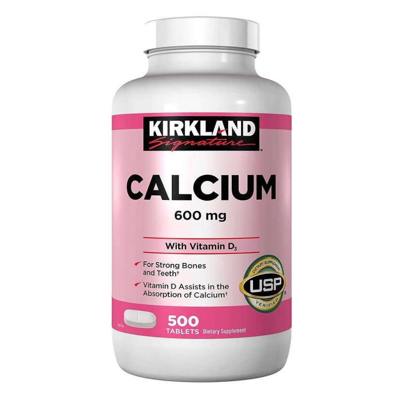 قرص کلسیم Kirkland Calcium 600mg همراه با D3 کرکلند (500 عددی)