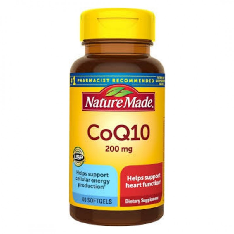 قرص کوآنزیم NatureMade Coenzyme Q10 200mg نیچرمید (40 عددی)