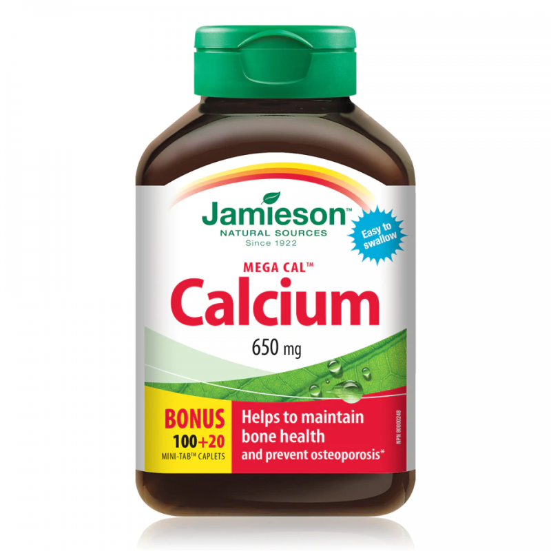 قرص کلسیم Jamieson Mega Calcium 650mg جیمیسون (120 عددی)