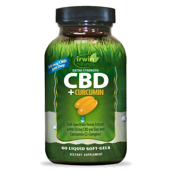 سافت ژل بهبود مفاصل عصاره زردچوبه + عصاره شاهدانه Extra Strength CBD +Curcumin Irwin Naturals ایروین نچرالز (60 عددی)