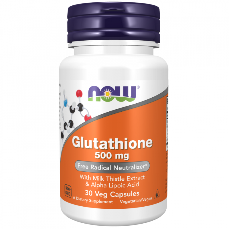 کپسول گلوتاتیون  روشن کننده پوست NOW Glutathione 500mg (30 عددی)