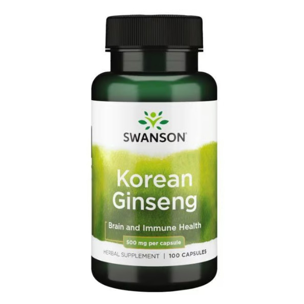 کپسول عصاره جینسینگ کره ای Swanson Korean Ginseng 500mg سوانسون (100 عددی)
