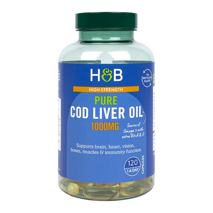 سافت ژل امگا 3 روغن کبد ماهی Holland & Barret Omega-3 Cod Liver Oil 1000mg هالند اند بارت (120 عددی)