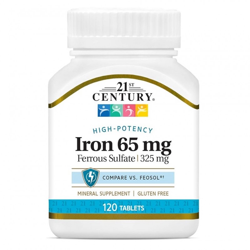قرص آهن 21Century Iron 65mg قرن 21 (120 عددی)