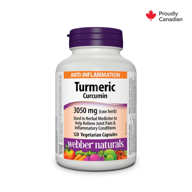 کپسول زردچوبه Webber Naturals Turmeric Curcumin 3050mg وبر نچرالز (120 عددی)