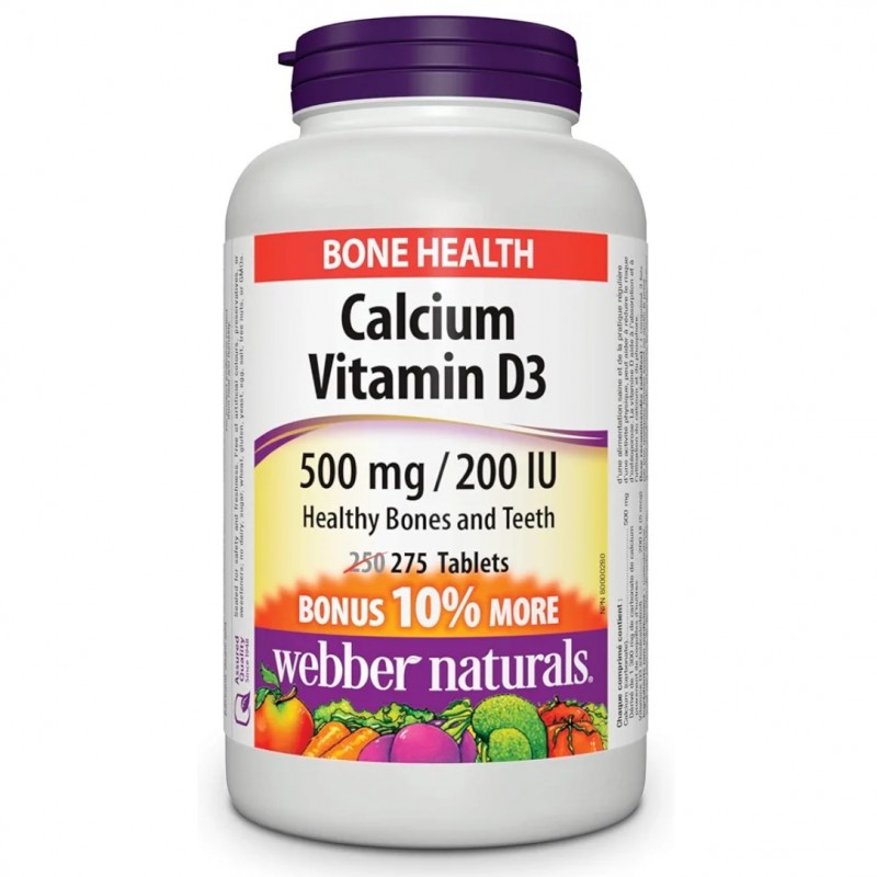 قرص کلسیم Webber Naturals Calcium With D3 وبر نچرالز (275 عددی)