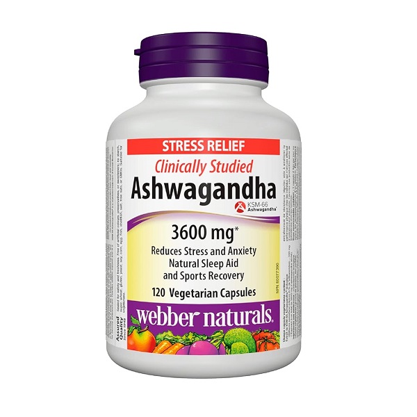 قرص عصاره آشواگاندا Webber Naturals Ashwagandha 3600mg وبر نچرالز (120 عددی)