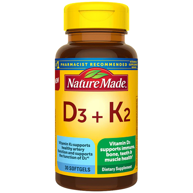 کپسول ویتامین NatureMade K2+D3 نیچرمید (60 عددی)
