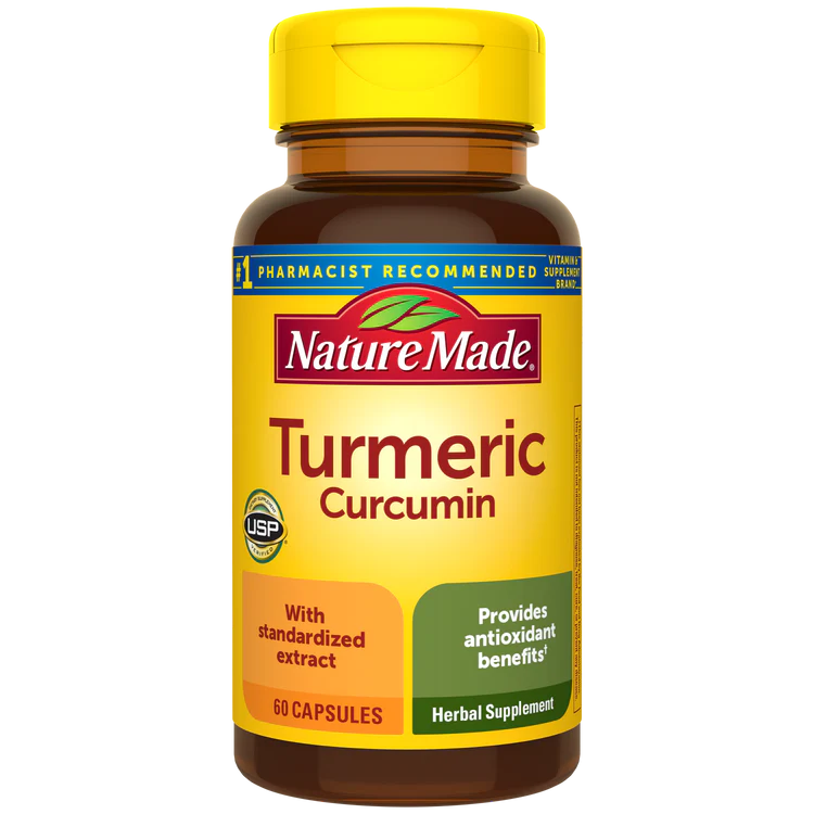کپسول زردچوبه NatureMade Turmeric Curcumin 500mg نیچرمید(60 عددی)