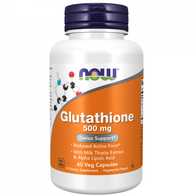 کپسول گلوتاتیون  روشن کننده پوست NOW Glutathione 500mg (60 عددی)