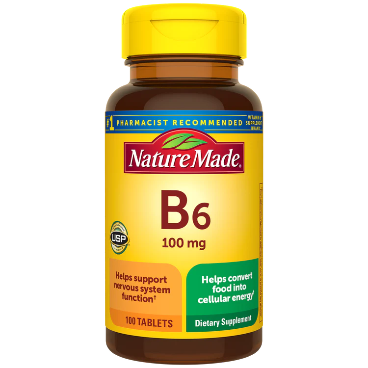 قرص ویتامین NatureMade Vitamin B6 100mg نیچرمید (100 عددی)