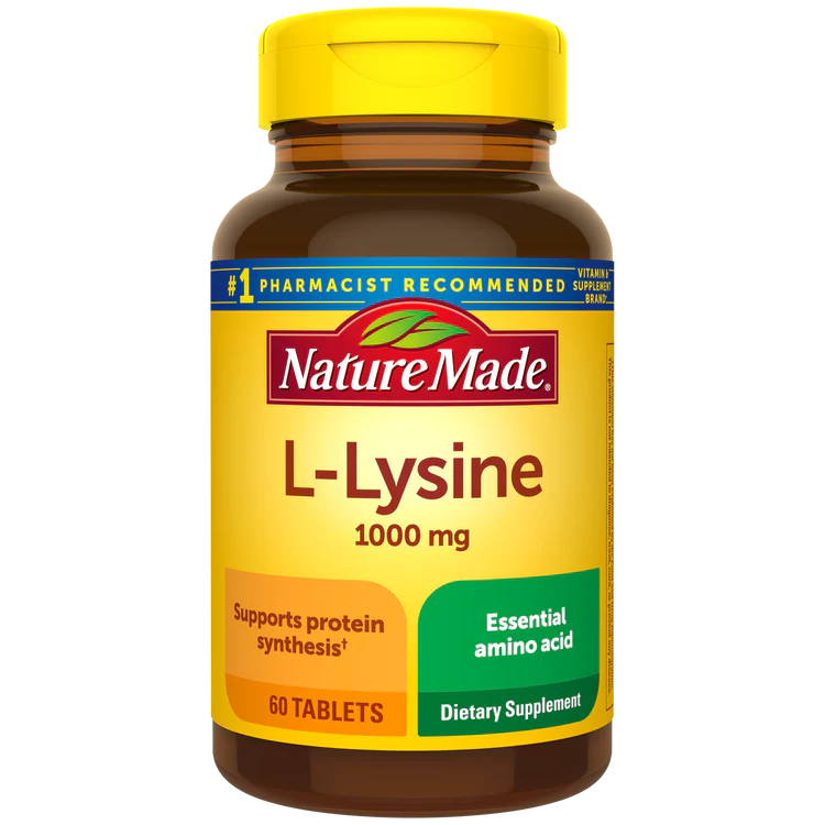 قرص ال-لیزین NatureMade L-Lysine 1000mg نیچرمید (60 عددی)