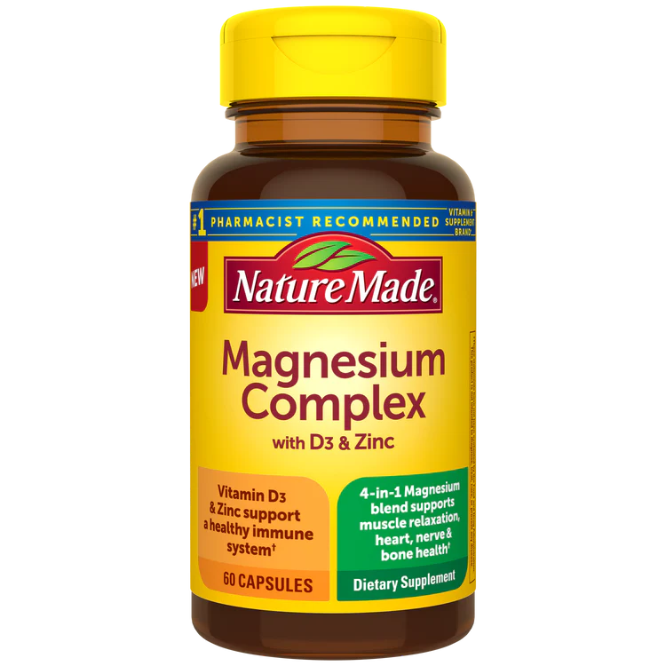قرص منیزیم NatureMade Magnesium D3 Zinc Complex نیچرمید(60 عددی)