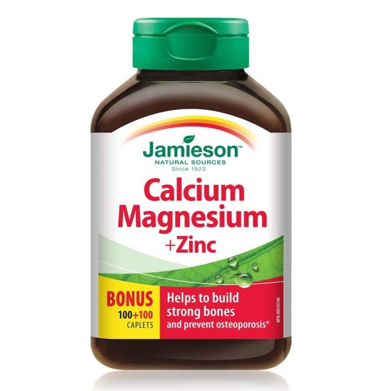 قرص کلسیم منیزیم زینک Jamieson Calcium Magnesium + Zinc جیمیسون (200 عددی)