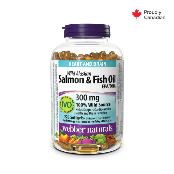سافت ژل امگا آلاسکا سالامون وحشی Wild Alaskan Salmon & Fish Oil 300mg وبر نچرالرز (220 عددی)