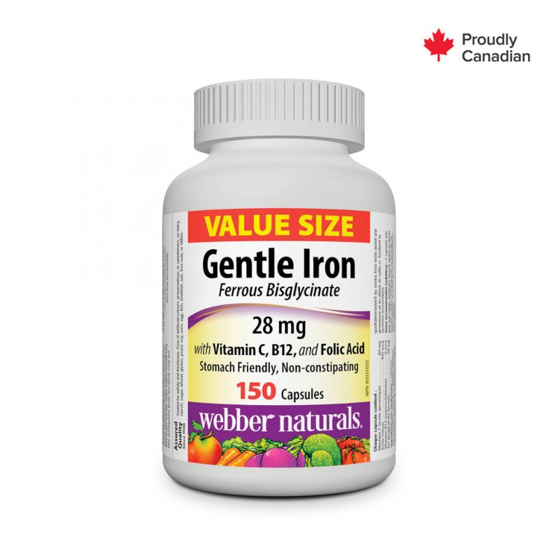 کپسول آهن Webber naturals Gentle Iron 28mg وبر نچرالز  (150 عددی)