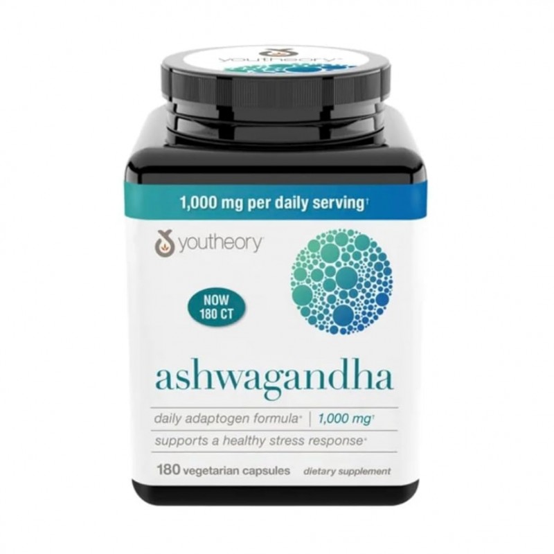 قرص عصاره آشواگاندا Youtheory Ashwagandha 1000mg یوتئوری (180 عددی)