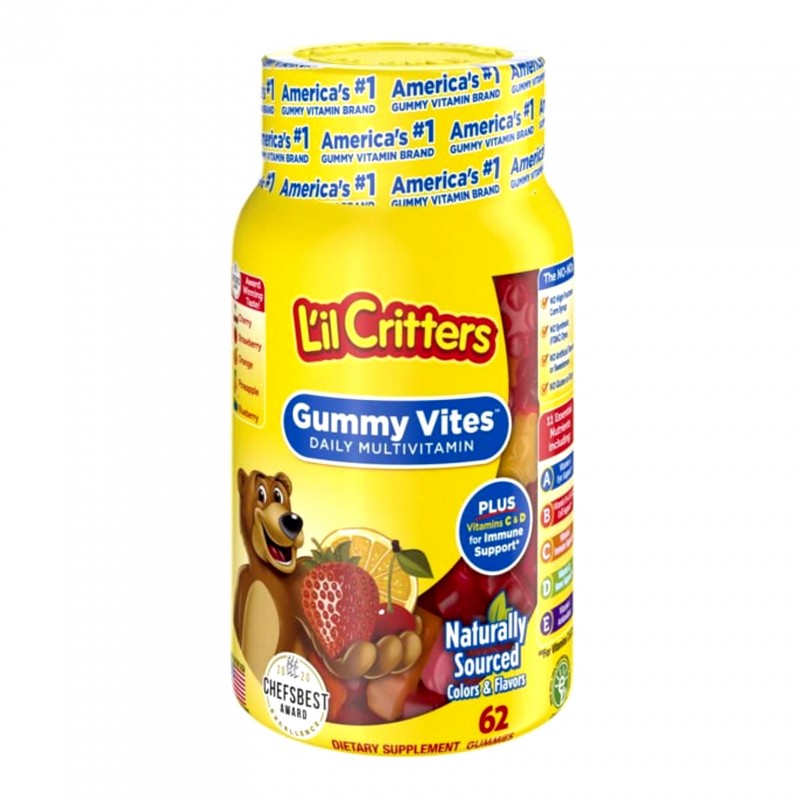 پاستیل مولتی ویتامین کودک L'il Critters (62 عددی)