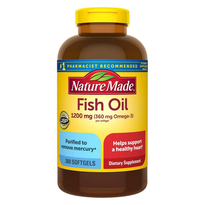 قرص امگا 3 Fish Oil 1200mg نیچرمید NatureMade (300 عددی)