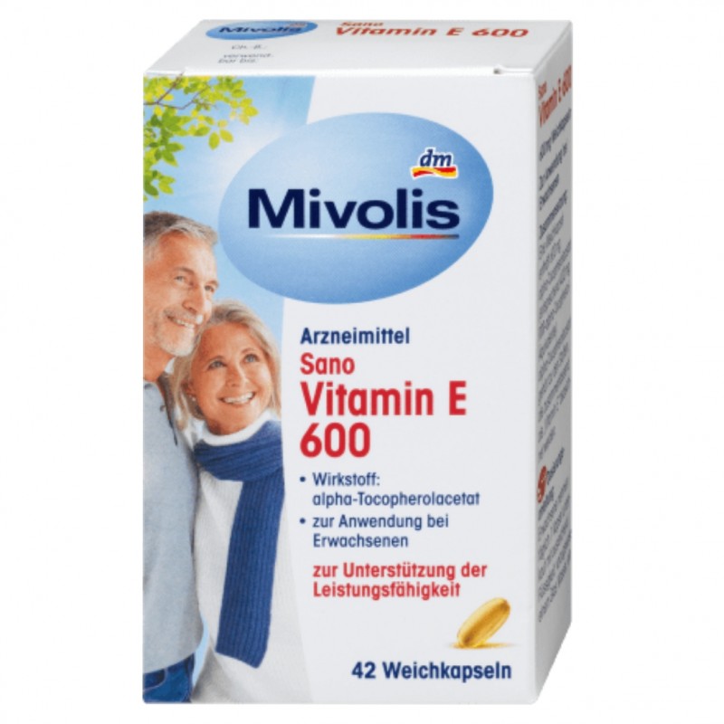 سافت ژل ویتامین Mivolis E 600iu موولیس (42 عددی)