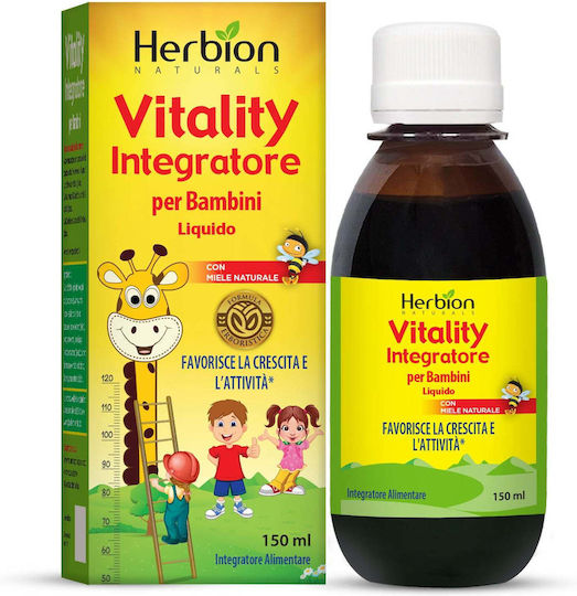 شربت مولتی ویتامین رشد قد و افزایش اشتها کودک همراه با اصل طبیعی Herbion Vitality Supplement For Children (150 میل)