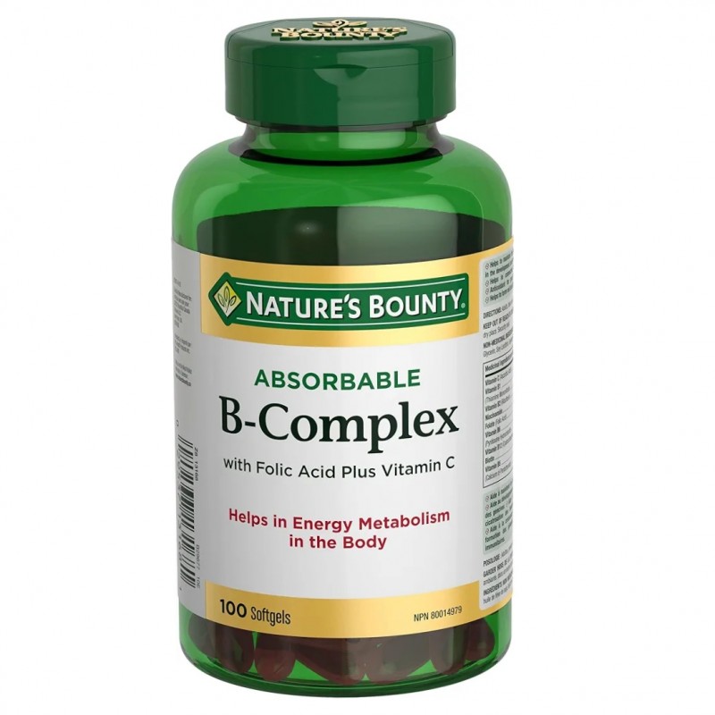 سافت ژل ب کمپلکس با ویتامین C نیچرز بونتی Nature Bounty B-Complex ( 100 عددی)