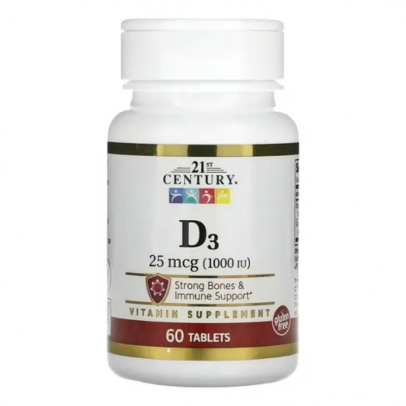 قرص ویتامین 21Century D3 1000iu قرن 21 (60 عددی)