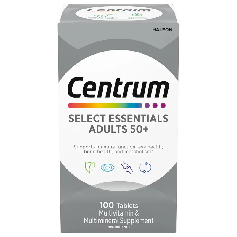 قرص مولتی ویتامین سنتروم بزرگسال بالای 50 سال Centrum Select Essentials (100 عددی)