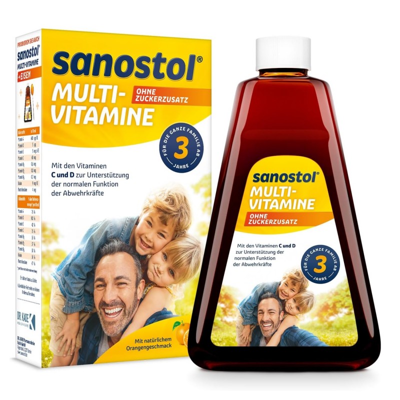 شربت مولتی ویتامین کودک Multi Vitamin Sanostol Juice With No Added Sugar (230 میل)