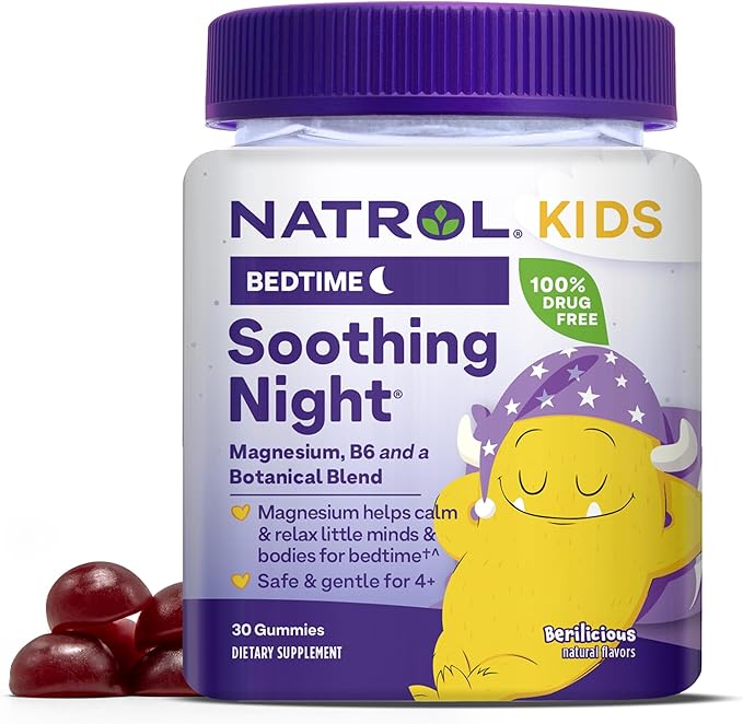 پاستیل کودک منیزیم سیترات تسکین دهنده شب ناترول Natrol Kids Soothing Night Magnesium Citrate Gummies ناترول (30 عددی)