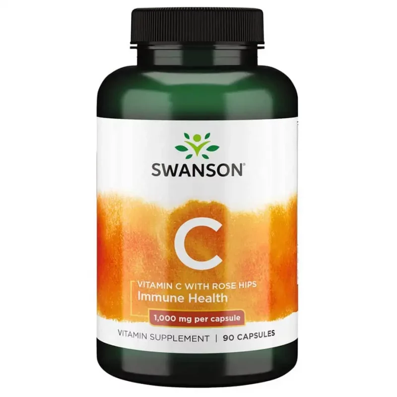 کپسول ویتامین Swanson Vitamin C 100mg & Rose Hips سوانسون (100 عددی)