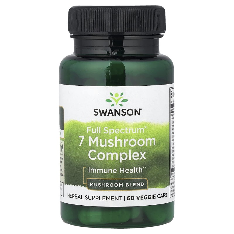کپسول گیاهی قارچ تقویت سیستم ایمنی بدن Swanson 7 Mushroom Blend (60 عددی)