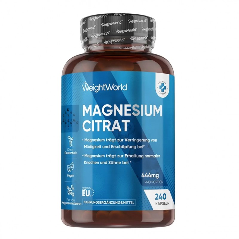 کپسول منیزیم سیترات WeightWorld Magnesium Citrate 444mg (240 عددی)