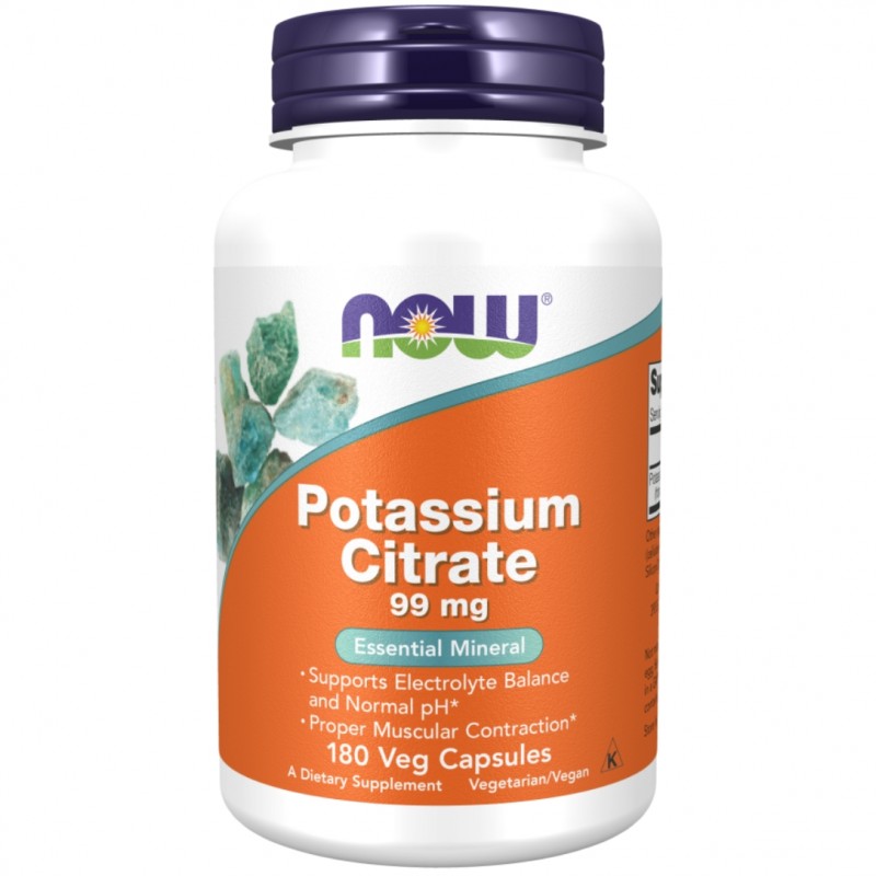 کپسول گیاهی پتاسیم سیترات NOW Potassium Citrate 99mg (180 عددی)