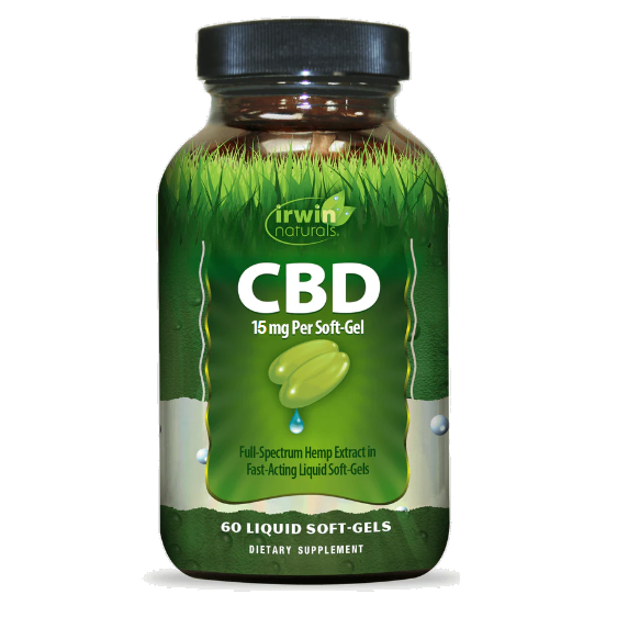 سافت ژل عصاره شاهدانه با طیف کامل CBD 15mg Irwin Naturals ایروین نچرالز (60 عددی)