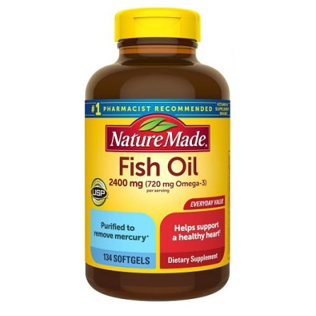 سافت ژل امگا 3 NatureMade Fish Oil 2400mg نیچرمید (134 عددی)