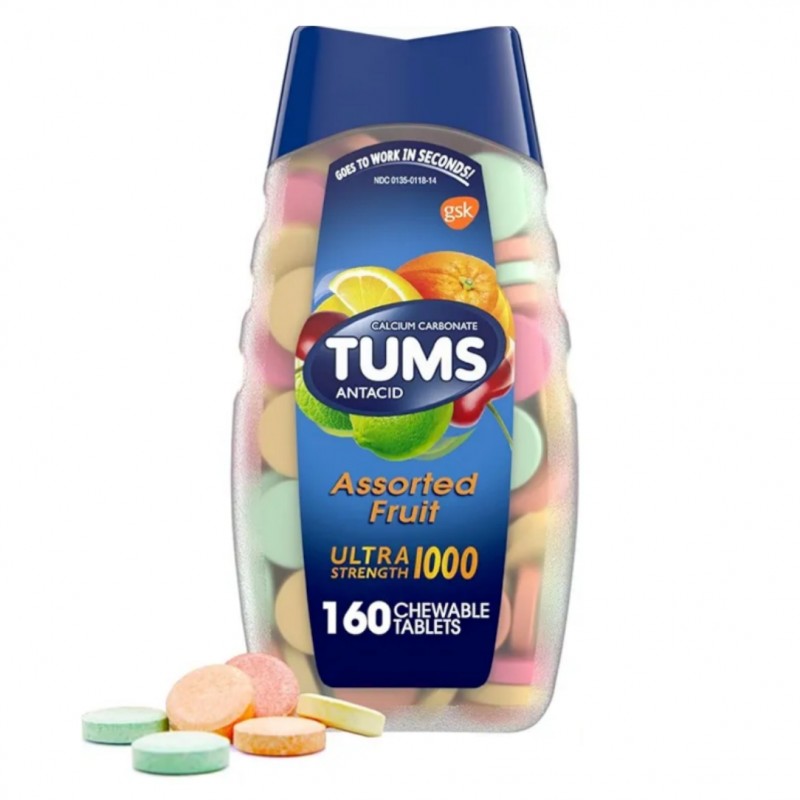 قرص جویدنی ضد اسید و سوزش معده تامز Tums Ultra 1000mg (160 عددی)