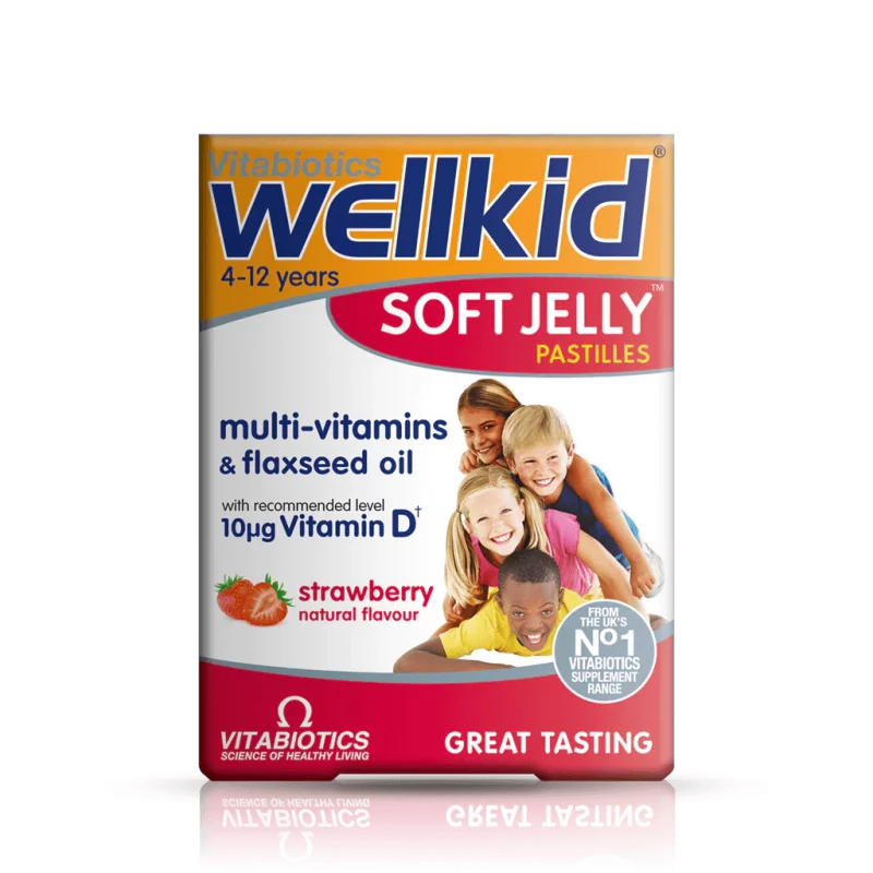 پاستیل مولتی ویتامین کودک Wellkid Soft Jelly Pastilles ویتابیوتیکس (30 عددی)