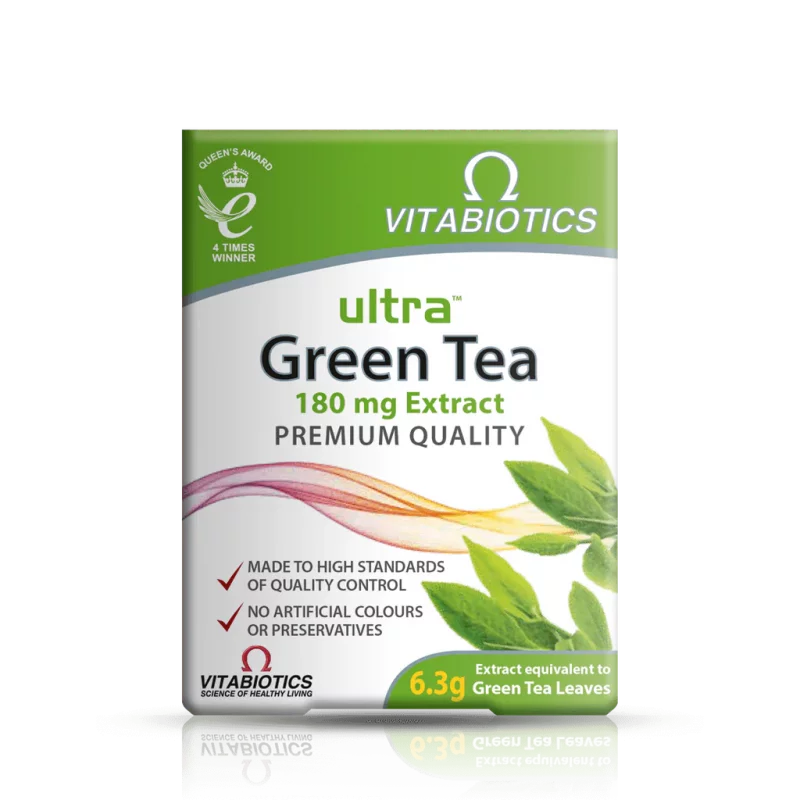 قرص عصاره چای سبز Vitabiotics Green Tea Extract 180mg ویتابیوتیکس (30 عددی)