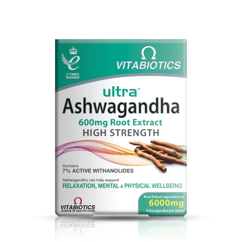 قرص عصاره آشواگاندا Vitabiotics Ultra Ashwagandha 6.000mg ویتابیوتیکس (30 عددی)